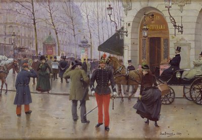 Le Boulevard des Capucines et le Théâtre Vaudeville, 1889 - Jean Beraud